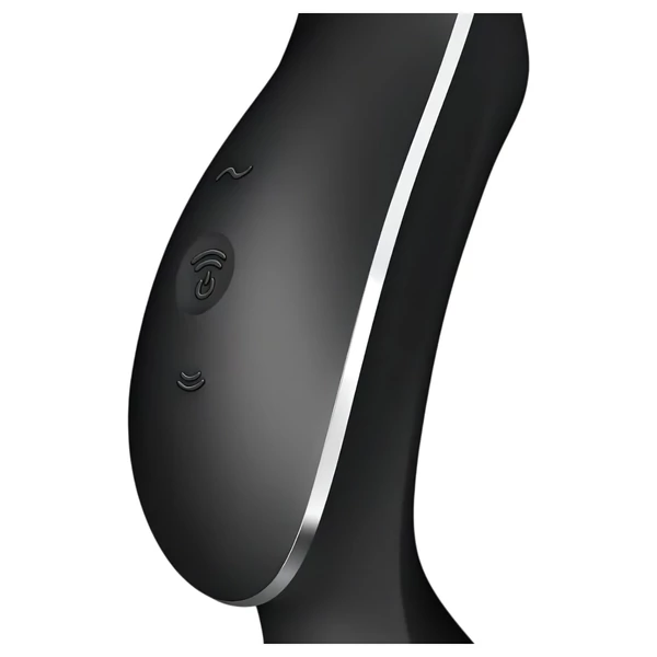 Satisfyer Curvy Trinity 2 - léghullámos 2in1 vibrátor (fekete)