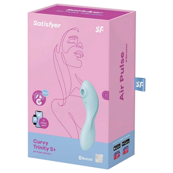 Satisfyer Curvy Trinity 5+ - App-vezérelt 2in1 vibrátor (kék)
