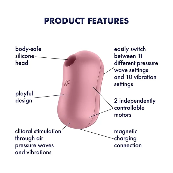 Satisfyer Cotton Candy - léghullámos csikló vibrátor (korall)
