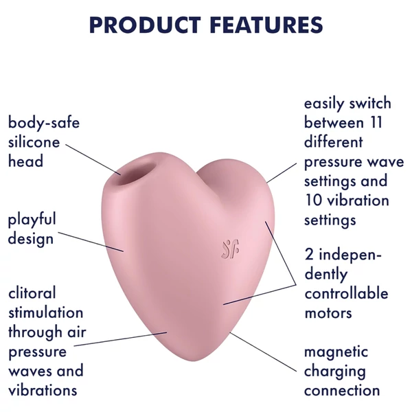 Satisfyer Cutie Heart - akkus léghullámos csikló vibrátor (pink)