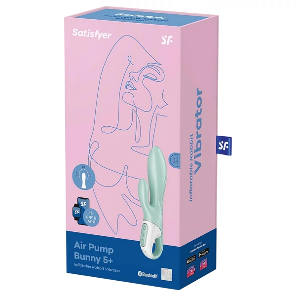 Satisfyer Air Pump Bunny 5 - App-vezérelt pumpálható vibrátor (menta)