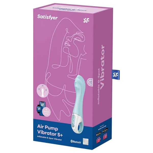 Satisfyer Air Pump Vibrator 5 - App-vezérelt (kék)