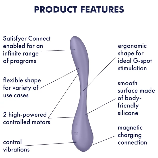 Satisfyer G-spot Flex 5 – App-vezérelt G-pont vibrátor (lila)