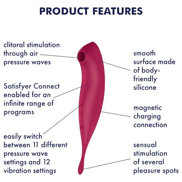 Satisfyer Twirling Pro – App-vezérelt csiklóvibrátor (piros)