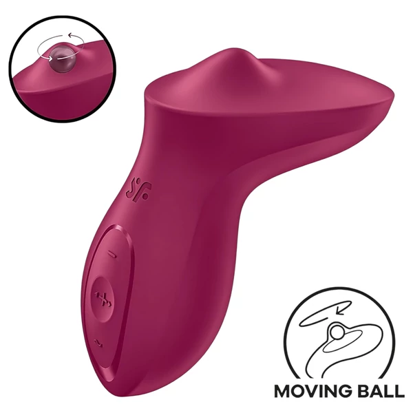 Satisfyer Exciterrr - forgó gyöngyös csikló vibrátor (piros)