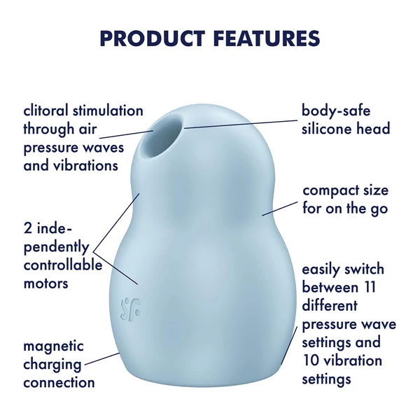 Satisfyer Pro To Go 1 - léghullámos csiklóizgató (kék)