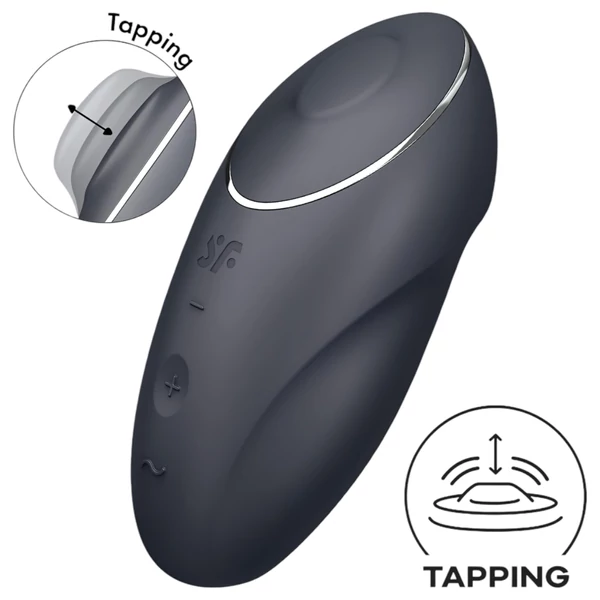 Satisfyer Tap & Climax 1 - 2in1 csikló vibrátor (fekete)