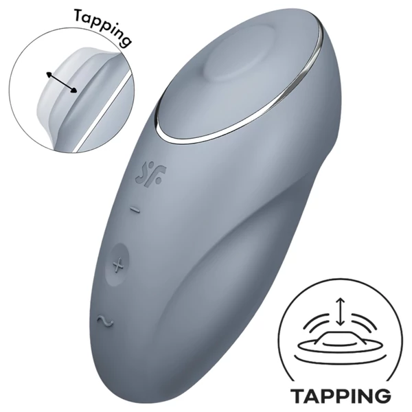 Satisfyer Tap & Climax 1 - 2in1 csikló vibrátor (szürke)