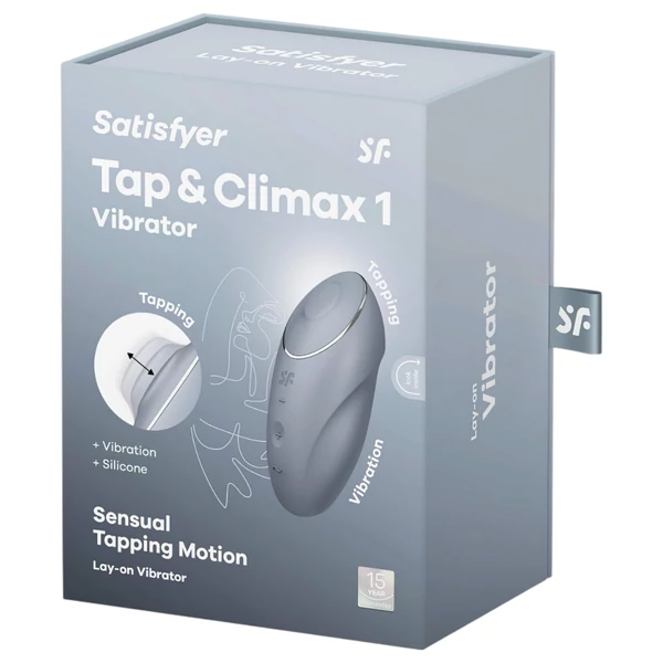 Satisfyer Tap & Climax 1 - 2in1 csikló vibrátor (szürke)