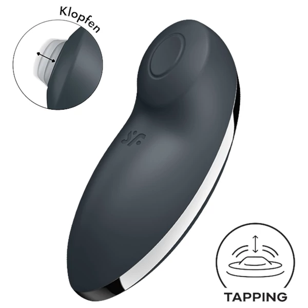 Satisfyer Tap & Climax 2 - 2in1 csikló vibrátor (szürke)