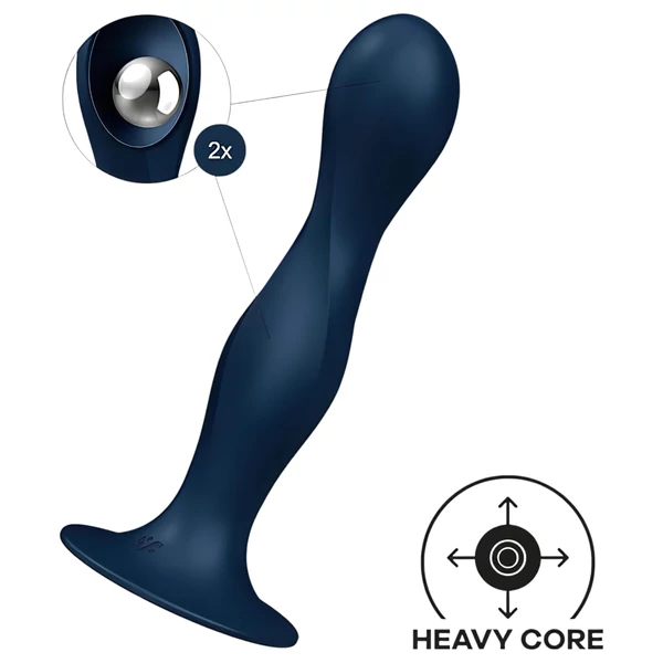 Satisfyer Double Ball-R - súlyozott dildó (kék)