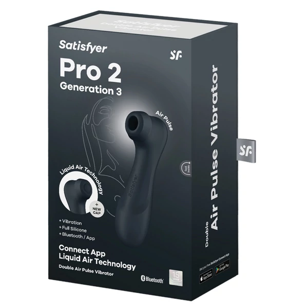 Satisfyer Pro2 Gen3 - App-vezérelt léghullámos csiklóizgató (sötét szürke)