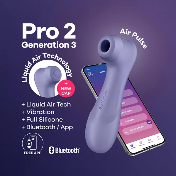 Satisfyer Pro 2 Gen3 - App-vezérelt léghullámos csiklóizgató (lila)