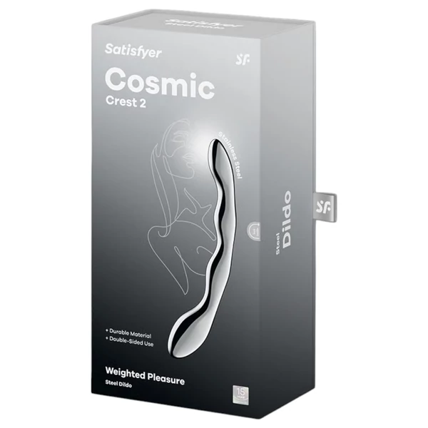 Satisfyer Cosmic Crest 2 - hullámos acéldildó (ezüst)