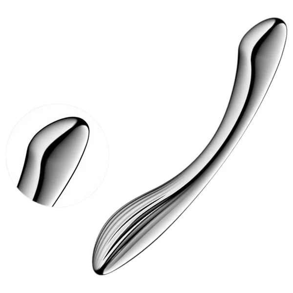 Satisfyer Pure Gravity 1 - bordázott acéldildó (ezüst)