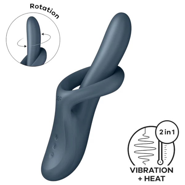 Satisfyer Heat Flex 4 - melegítő csiklókaros vibrátor (szürke)