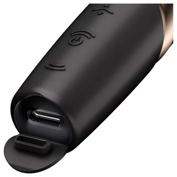 Satisfyer Perfect Kiss - rúzs vibrátor (fekete)