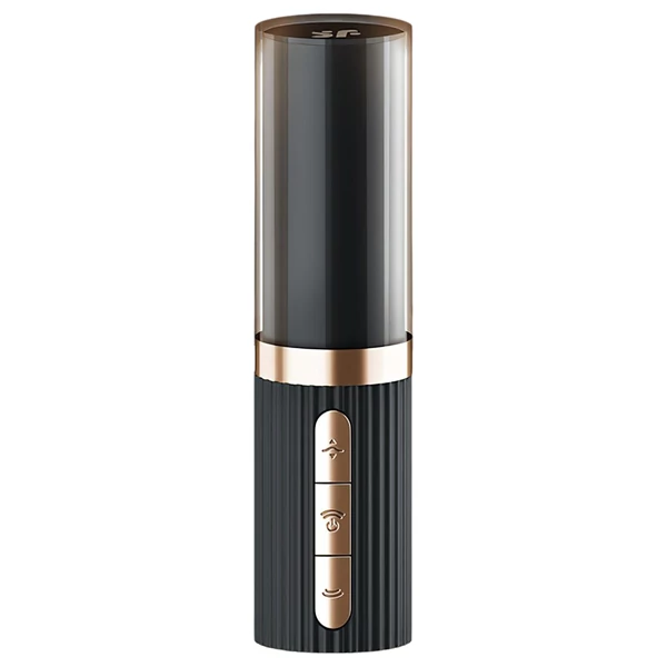 Satisfyer Deep Kiss - léghullámos rúzs vibrátor (fekete)
