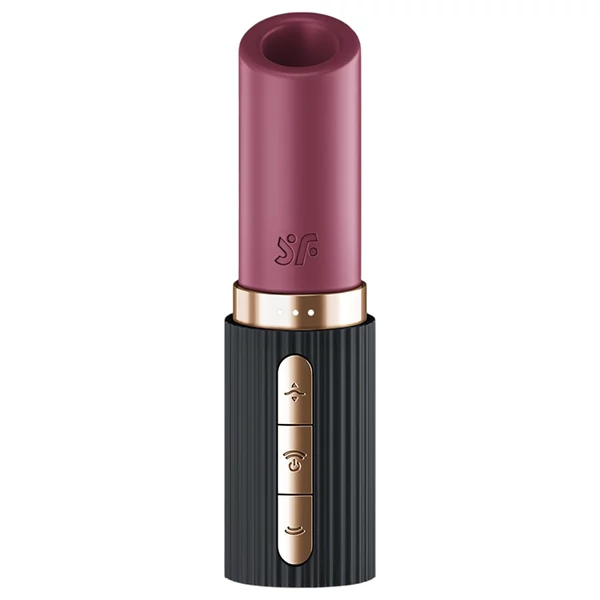 Satisfyer Deep Kiss - léghullámos rúzs vibrátor (fekete)