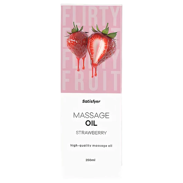 Satisfyer - ízesített masszázsolaj - eper (250 ml)