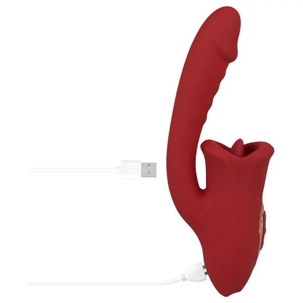 EIS Passion Lips - G-pont vibrátor nyaló funkcióval (piros)