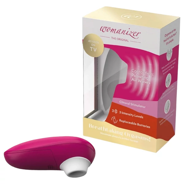 Womanizer Mini - léghullámos csiklóizgató (piros)
