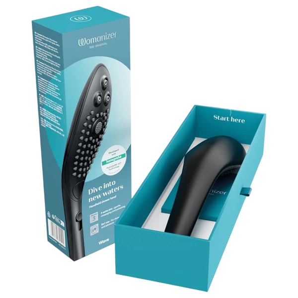 Womanizer Wave - masszírozó zuhanyfej (fekete)