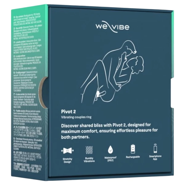 We-Vibe Pivot 2 - App-vezérelt vibrációs péniszgyűrű, férfiaknak (kék)