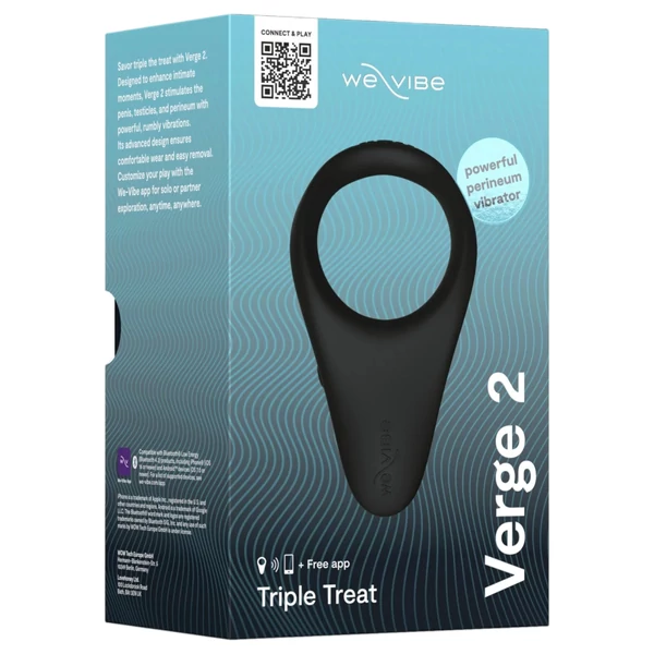 We-Vibe Verge 2 - App-vezérelt vibrációs péniszgyűrű, férfiaknak (fekete)