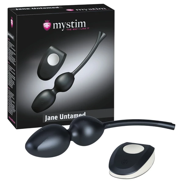 mystim Jane Untamed - vibrációs gésagolyó duó (fekete)