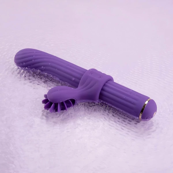 Magic Stick - vibrátor cseréléhető feltétekkel (lila)