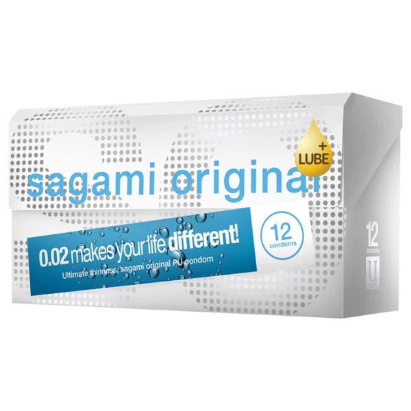 Sagami Original 0.02 - extra síkosított óvszer - 55 mm (12 db)