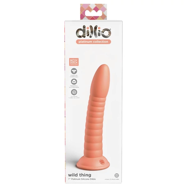 Dillio Wild Thing - barázdált dildó (19 cm) - narancs