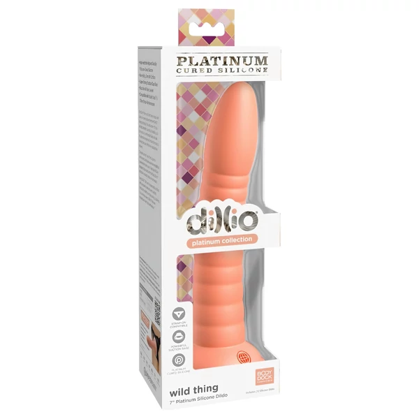 Dillio Wild Thing - barázdált dildó (19 cm) - narancs