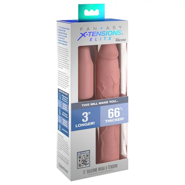 Pipedream - X-TENSION Elite 3 - méretre vágható péniszköpeny (testszínű)