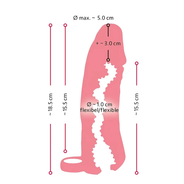 Nature Skin - péniszköpeny és műpunci - 18 cm (testszínű)