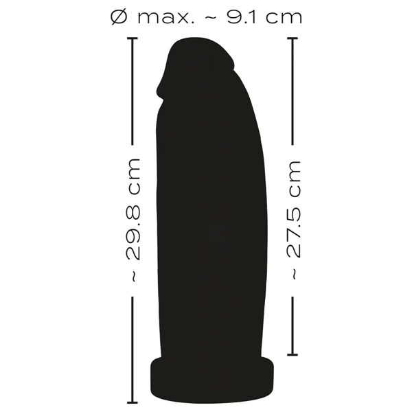 realistixxx Real Giant - giga dildó - 30 cm (fekete)