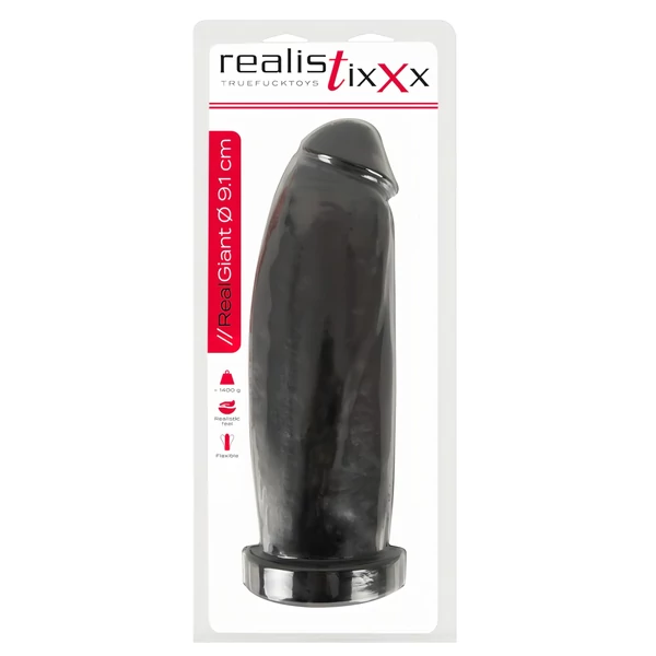 realistixxx Real Giant - giga dildó - 30 cm (fekete)