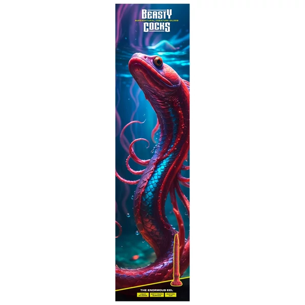 Beasty Cocks The Enormous Eel - óriás angolna dildó (piros)