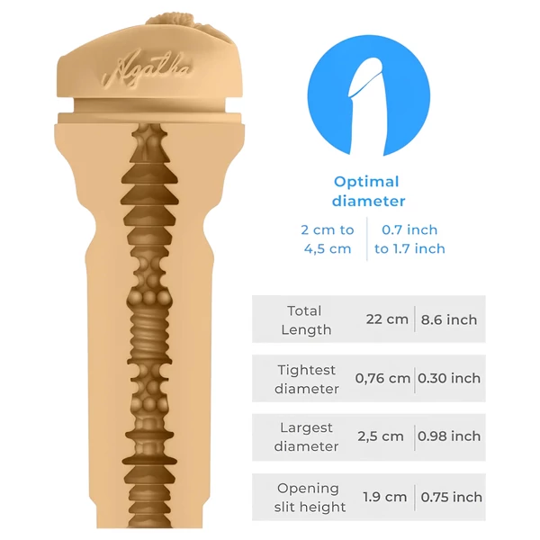 Kiiroo Agatha Vega - műpunci - PowerBlow Kompatibilis (natúr)