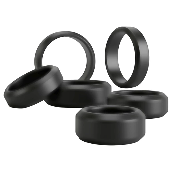 You2Toys - pénisz- és heregyűrű szett (fekete) - 6 db