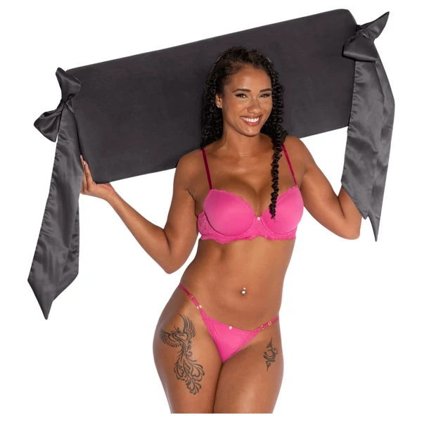 Liberator - szexpárna szatén kötözővel (fekete)