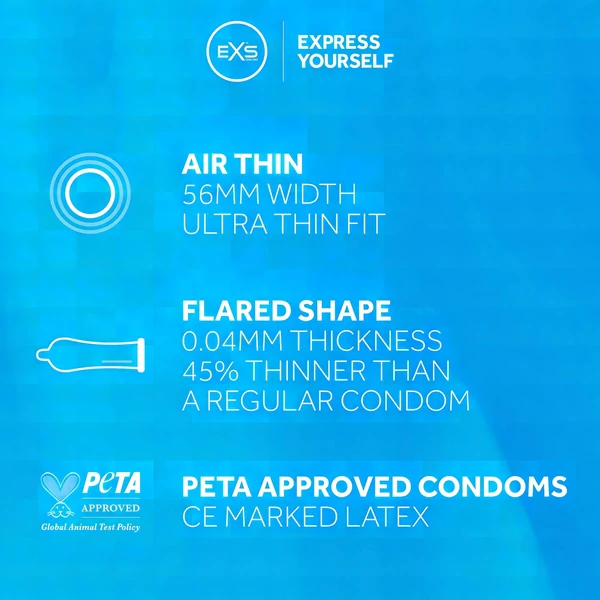 EXS Air Thin - latex óvszer (144 db)