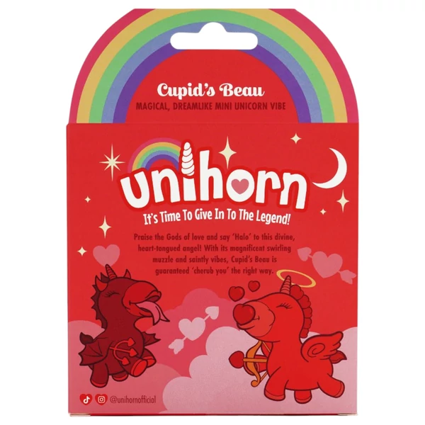 Unihorn Cupid's Beau - akkus unikornis csiklóizgató (piros)