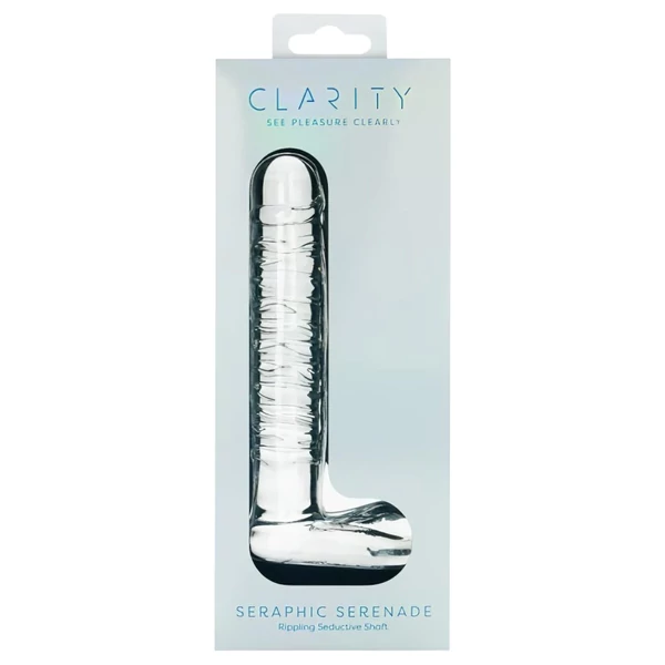 Clarity - herés üveg dildó (áttetsző)