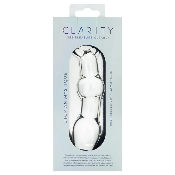 Clarity Utopian Mystique - bordázott üveg análdildó (átlátszó)