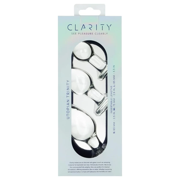 Clarity Utopian Trinity - üveg análkúp szett (átlátszó)