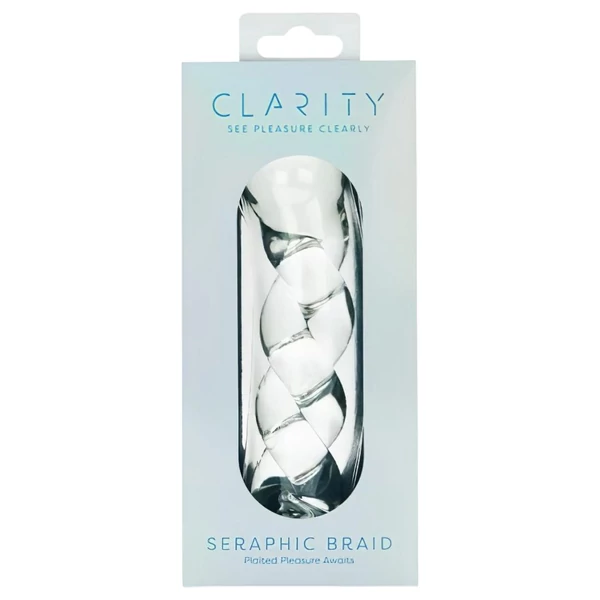 Clarity - fonott mintás üveg dildó (átlátszó)