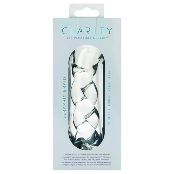 Clarity - fonott mintás üveg dildó (átlátszó)