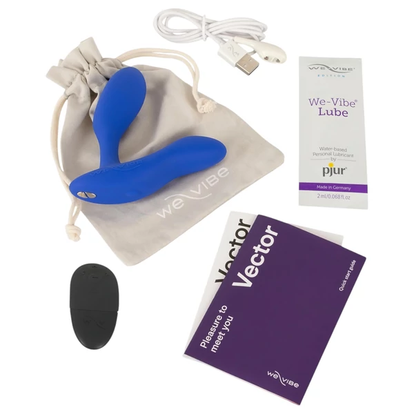 We-Vibe Vector+ – App-vezérelt análvibrátor (kék)
